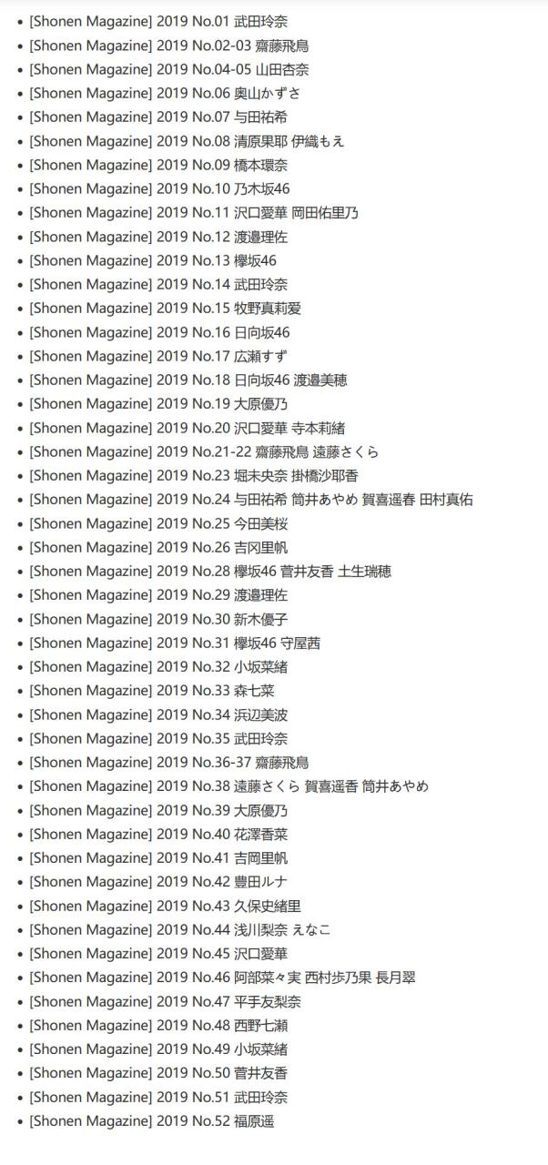 [Shonen Magazine] 2019年写真合集